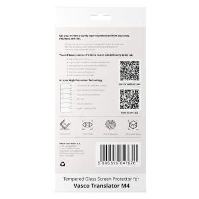 Tvrzené ochranné sklo pro Vasco Translator M4